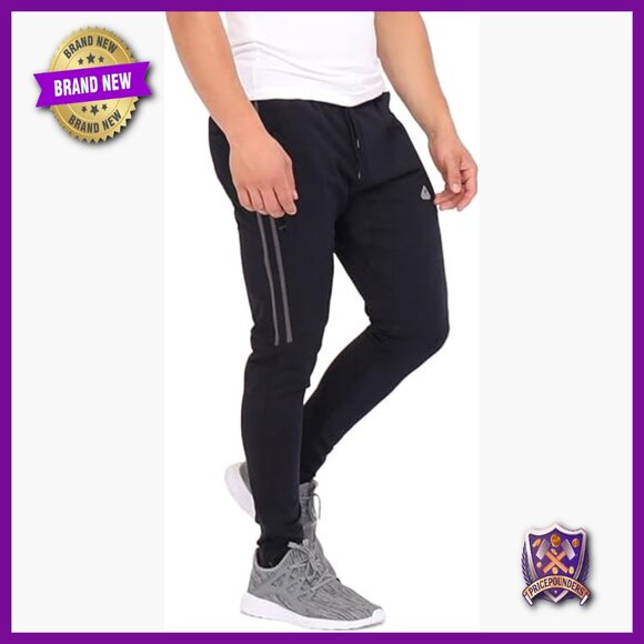 Men's 33 Inseam Jogger Sweatpants with Zipper Pockets Activewear
